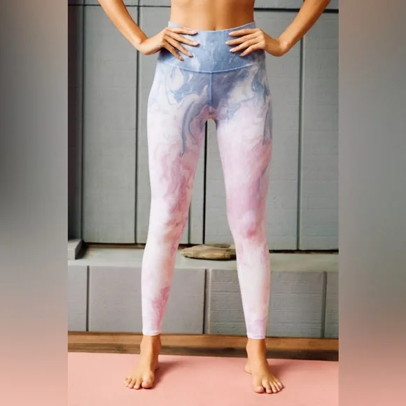NWT ELECTRIC & ROSESunset abstract-pattern print leggings S & Allegra Bra S SET